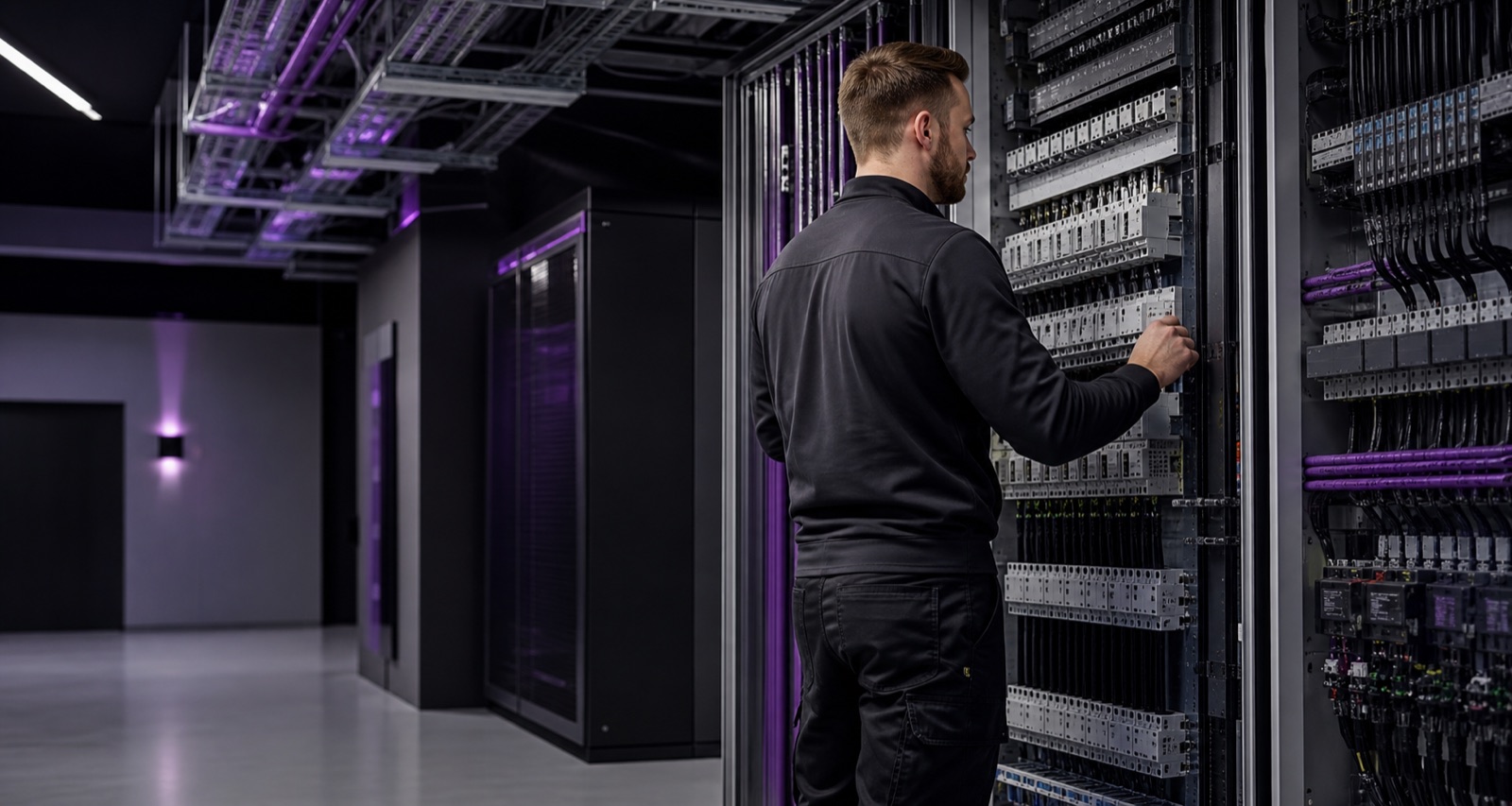 Nowoczesna instalacja elektryczna w przestrzeni biurowej
